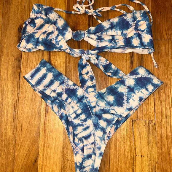 Blue and baby pink Tie-Dye bikini 
SKATIE - Picture 3 of 4